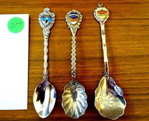 lot 217 image: LOT OF 3 - SILVERPLATE COLLECTORS SPOONS