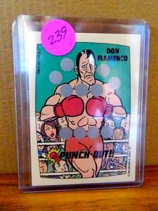 lot 239 image: 1989 Topps Nintendo DON FLAMENCO Punch Out Trading Card Scratch Off Screen 5 $$