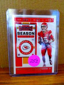 lot 252 image: Patrick Mahomes II 2019 Panini Contenders Season Ticket #39 Kansas City Chiefs