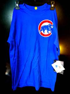 lot 258 image: Majestic Chicago Cubs CARLOS ZAMBRANO #38 Blue T-Shirt Boys Youth L 14-16 - NEW WTAGS
