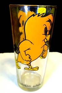 lot 260 image: Pepsi Cartoon Collectors Glass 1973 Henry Hawk Chickenhawk Warner Bros $$