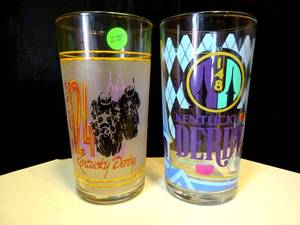 lot 278 image: LOT OF 2 AUTHENTIC KENTUCKY DERBY GLASSES - #124 AND #148 $$