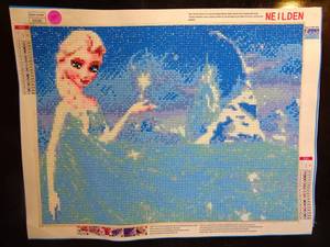 lot 285 image: $$$ LARGE READY TO FRAME - FROZEN ELSA DIAMOND ART PAINTING