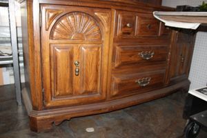 lot 53 image: Buffet cabinet bottom only. 63W x 20D x 32H