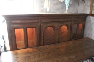 lot 52 image: China hutch top only. Lighted, 63W x 52H