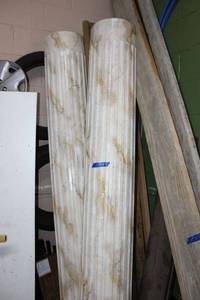 lot 43 image: Pair of decorative 12 circle wood columns, see photos