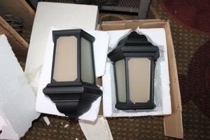 lot 78 image: Pair of outdoor wall mount lights