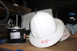 lot 120 image: Hard hats and motors, see photos