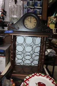 lot 157 image: Wine rack and mantle clock, see photos