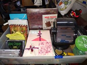 lot 207 image: Office supplies, rolodex, greeting cards, CDs, see photos