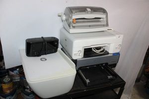 lot 167 image: Printers, laminator and alarm clock