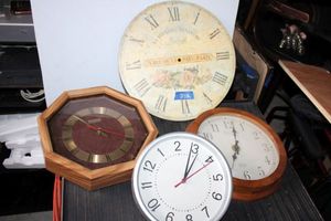 lot 232 image: Wall clocks as shown