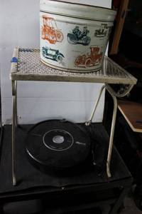 lot 237 image: iRobot Roomba, vintage car bucket, metal side table