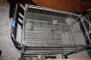 lot 220 image: Metal wire storage cart only