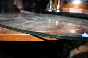 lot 245 image: Oval glass top for table - 50x28