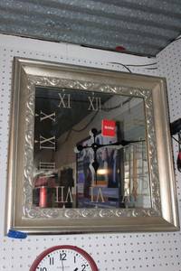 lot 254 image: Mirrored wall clock - 24x24