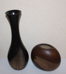 lot 26 image: Wooden Vases