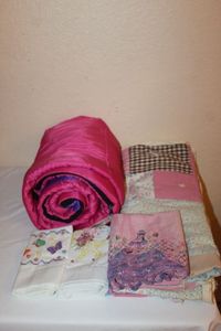 lot 60 image: Girls Sleeping Bag, Quilt, Three Pillow Cases
