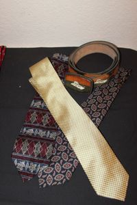 lot 67 image: Mens Ties and Leather Belt