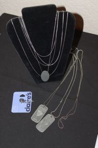 lot 89 image: Vintage Pewter, Ship at Sea Necklace and other Silverstone Necklaces