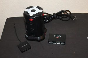 lot 137 image: Light up Multi plug includes 3 prong and USB, Also included Multi port Jack and HDMI splitter