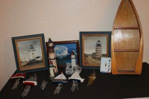 lot 154 image: Light House and Ocean Themed Home Deco