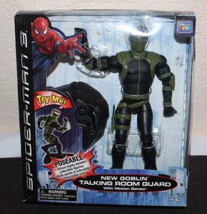 lot 7 image: SPIDERMAN 3 POSEABLE NEW GOBLIN TALKING ROOM GUARD, WITH MOTION SENSOR, SIB
