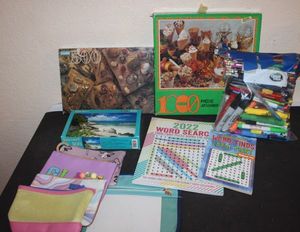 lot 193 image: Puzzles, Puzzles Books And Large Amount Of Pens Pencils and Markers