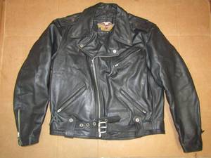 lot 7 image: Harley Davidson genuine leather riding jacket made in the USA