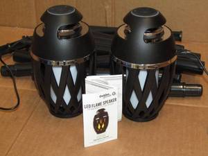 lot 26 image: Gabba Goods LED flame premium wireless stereo speaker set