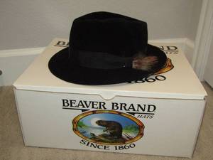 lot 76 image: Beaver Brand Fedora style hat with original box