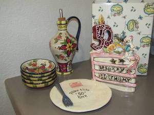 lot 93 image: Pier 1 imports plus Blue Sky 50th anniversary artistic ceramic serving dishes
