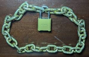 lot 138 image: Heavy Duty Chain and MasterLock 4-Digit combination Lock