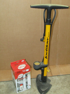 lot 120 image: Full Crystal window cleaning solution and Joe Blow tire pump