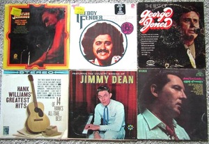 lot 140 image: Vintage LP records - Country stars, Waylon Jennings, Freddy Fender, George Jones, Jerry Lee Lewis, Jimmy Dean, Hank Williams
