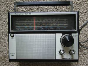 lot 145 image: Realistic Patrolman SW-60 short wave radio model 12-779. Still powers on.