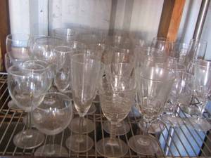 lot 62 image: large lot of wine glasses