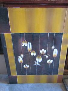 lot 7 image: 3929 floral canvas painting