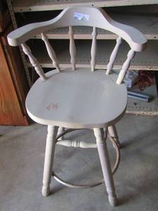 lot 110 image: white wooden bar stool