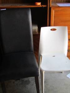 lot 114 image: small childs chair- black kitchen chair