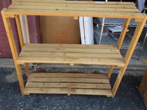 lot 123 image: 2 tier wooden shelf for many uses