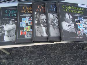 lot 13 image: Celebrate the Century - A COLLECTION OF COMMERATIVE STAMPS  5 BOOKS lot -1900-1909, 1910-1919, 1920-1929,1940-1949, 1950-1959,