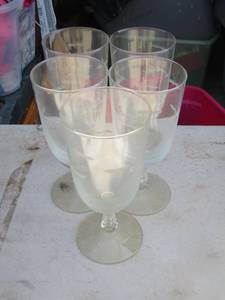 lot 177 image: etched wine glasses