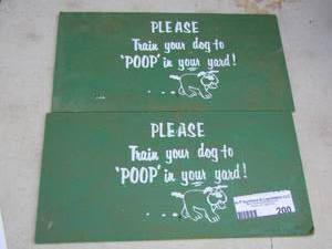 lot 200 image: dog signs