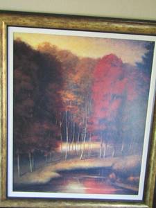 lot 92 image: FALL ART  Framed