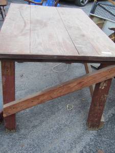 lot 96 image: outdoor shop or garage work table all wood, size unknown