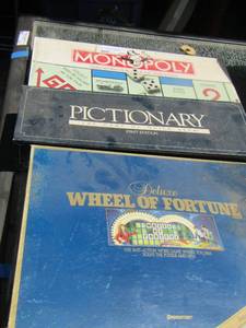 lot 123 image: GAME LOT - MONOPOLY ( IN WRAPPER),  PICTIONARY, WHEEL OF FORTUNE