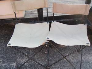 lot 199 image: 2 outdoor fold up camping chairs