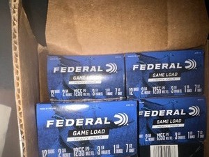 lot 17 image: FEDERAL 12 GA.  2 34  7 12 SHOT  QTY 4 BXS    X $$