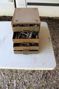 lot 47 image: Mixed lot metal box all drawers full of things